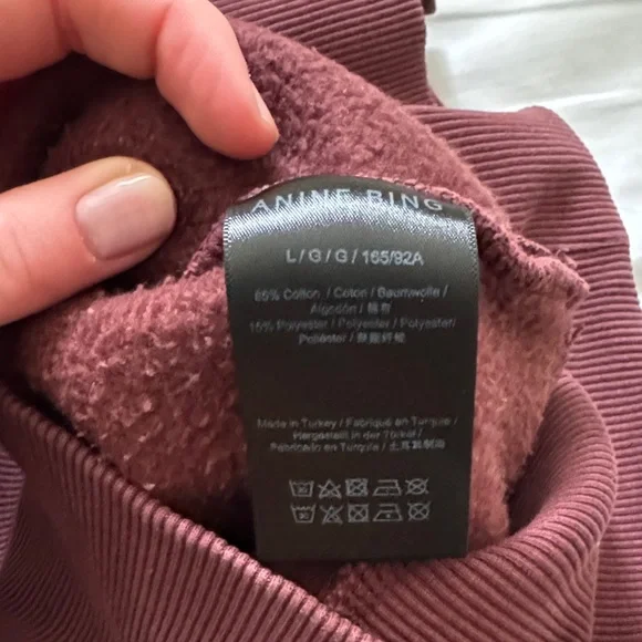 Anine Bing Maroon Crewneck Sweatshirt with White Logo - Picture 3 of 3